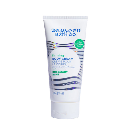 The Seaweed Bath Co. Body Cream with Bladderwrack Seaweed, Shea and Argan, Rich Moisturizing Cream for Dry Skin, Firming Rosemary Mint or Hydrate Scents - Firming Rosemary Mint