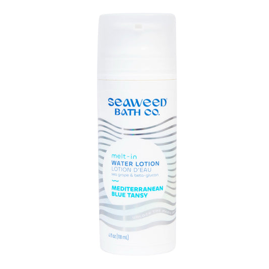 The Seaweed Bath Co. Melt-In Water Lotion with Bladderwrack Seaweed, Sea Grape and Beta Glucan, Lightweight Fast-Absorbing Body Lotion, 118ml - Blue Tansy