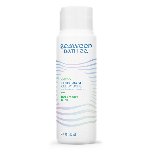 The Seaweed Bath Co. Body Wash with Bladderwrack Seaweed, Moisturizing Daily Shower Gel in Detox Rosemary Mint, Hydrate or Energize Varieties, 354ml - Detox Rosemary Mint