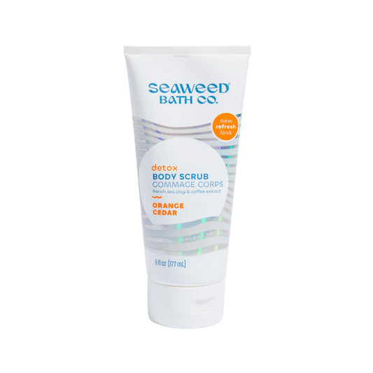 The Seaweed Bath Co. Detox Body Scrub with Bladderwrack Seaweed, French Green Clay and Walnut Shell, Exfoliating Shower Scrub, Orange Cedar or Rosemary Mint, 177ml - Detox Orange Cedar