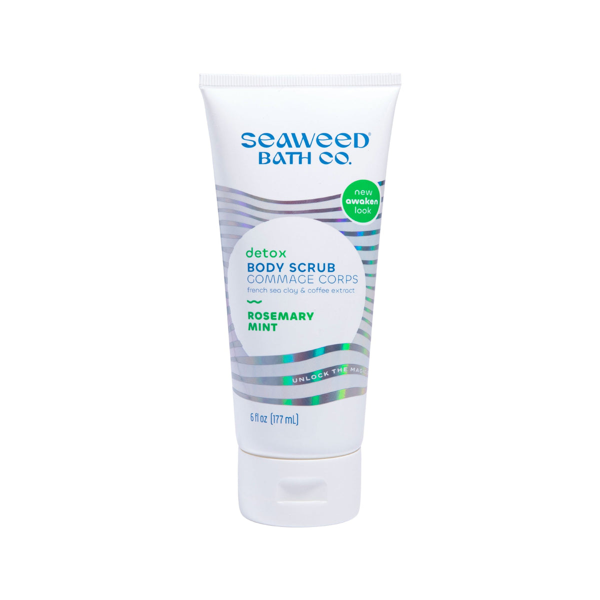 The Seaweed Bath Co. Detox Body Scrub with Bladderwrack Seaweed, French Green Clay and Walnut Shell, Exfoliating Shower Scrub, Orange Cedar or Rosemary Mint, 177ml - Detox Rosemary Mint