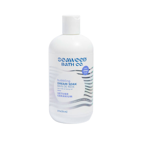 The Seaweed Bath Co. Bubble Bath with Bladderwrack Seaweed and Aloe, Relaxing Foaming Bath, Vetiver Geranium or Tea Tree Lavender, 354ml - Vetiver Geranium