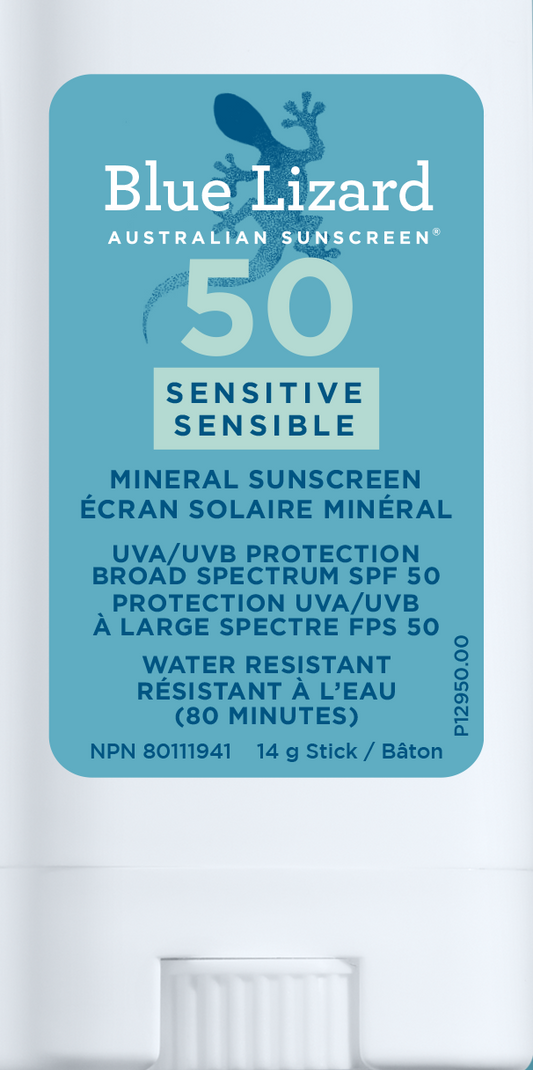 Blue Lizard Sensitive Mineral Sunscreen Stick SPF 50+