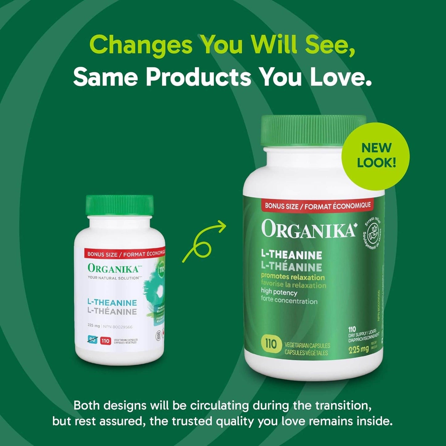 110 Vegetarian Capsules | Organika L-Theanine 225 mg
