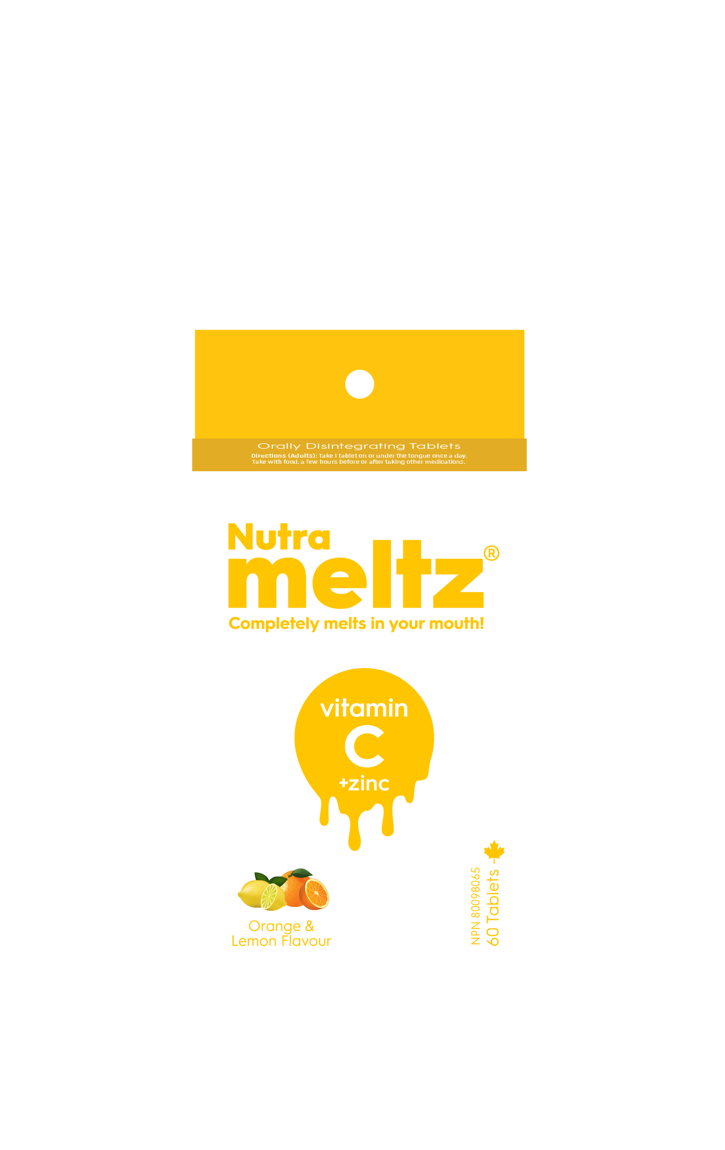 60 Tablets | Nutrameltz Vitamin C + Zinc 60 Tablets