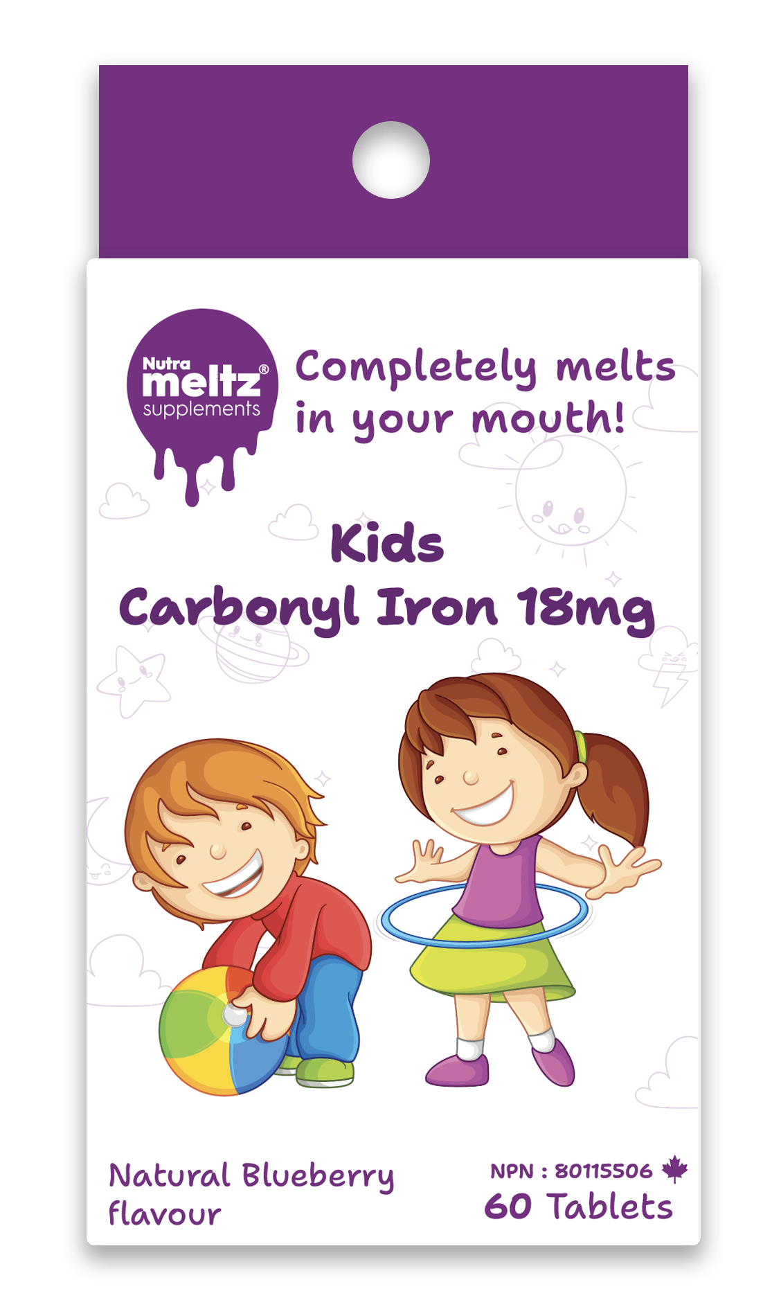 60 Tablets | Nutrameltz KIDS Carbonyl Iron 18mg 60 Tablets