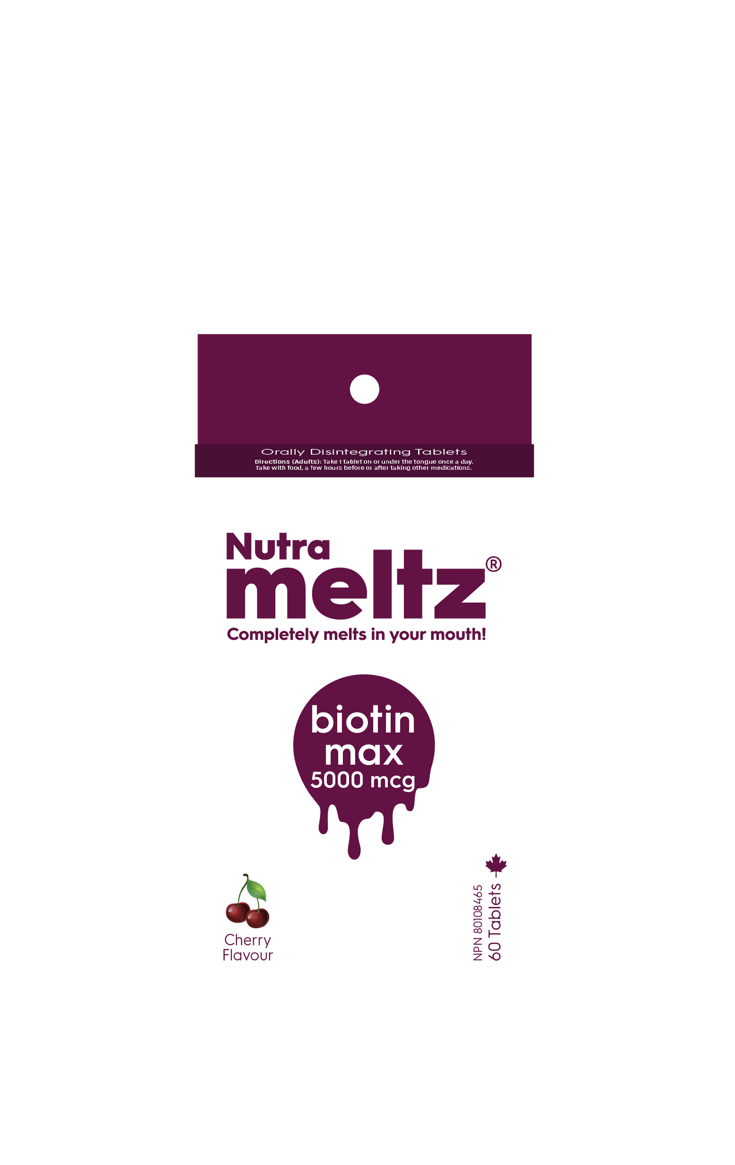 60 Tablets | Nutrameltz Biotin Max 5000mcg 60 Tablets