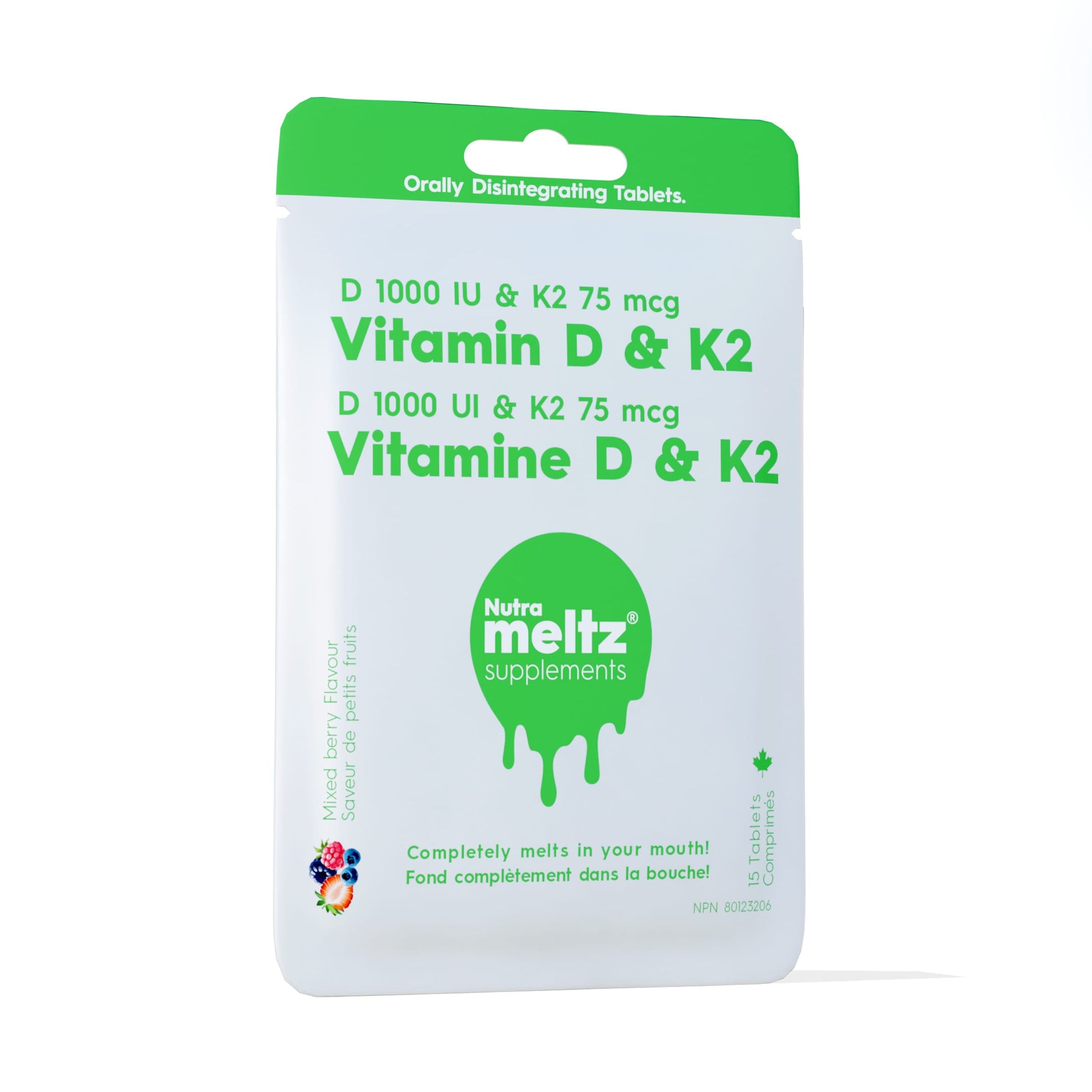 Case of 12 x 15 Tablets | Nutrameltz Vitamin D + K2 Case of 12 x 15 Tablets