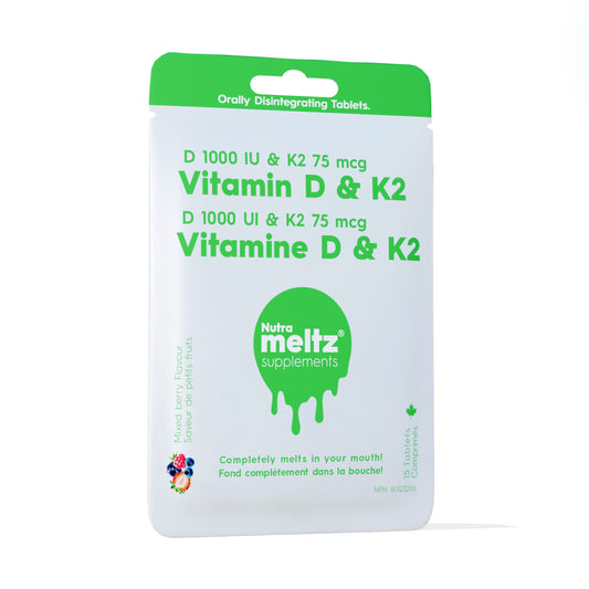 Case of 12 x 15 Tablets | Nutrameltz Vitamin D + K2 Case of 12 x 15 Tablets