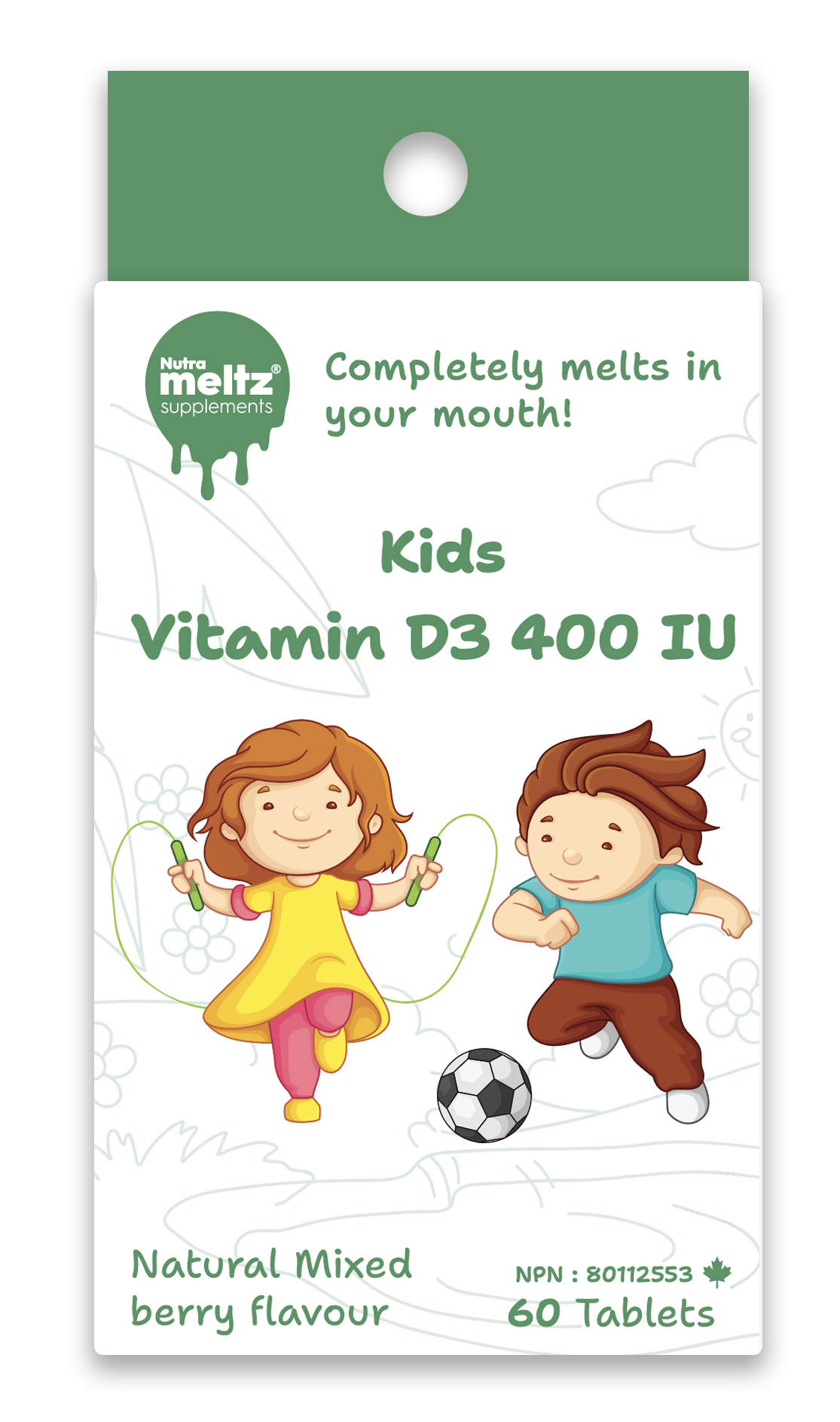 60 Tablets | Nutrameltz KIDS Vitamin D3 400 IU 60 Tablets