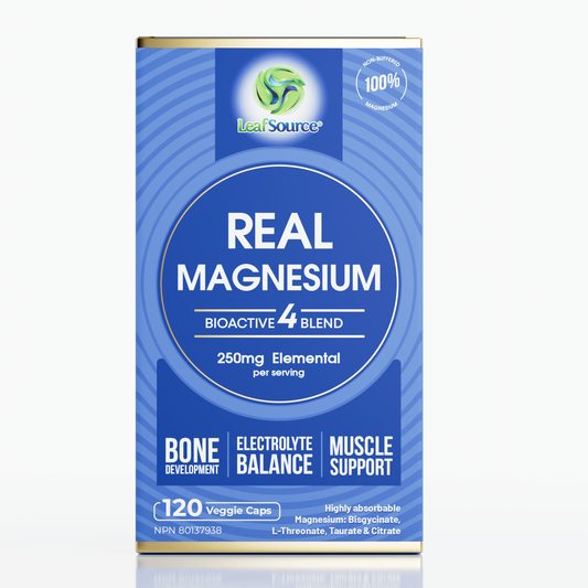 120 Vegetable Capsules | LeafSource Real Magnesium Bio-Active 120 Vegetable Capsules bottle