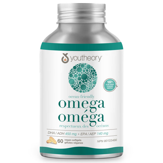 YouTheory Ocean-Friendly Omega, Support Brain, Eye, Heart Health, DHA and EPA, 60 Vegan Softgels