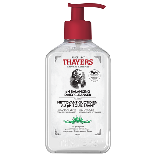 Thayers pH Balancing Daily Cleanser with Aloe Vera and Hyaluronic Acid, Gentle Gel Face Wash for All Skin Types, 237ml