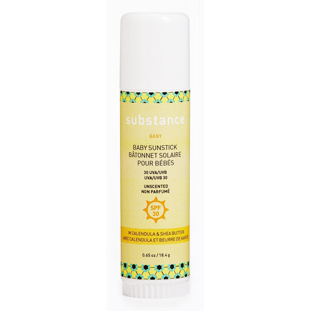 Substance Sun Stick for Baby, Zinc Oxide Mineral Sunscreen Stick for Face, Lips, Nose and Ears, 19g
