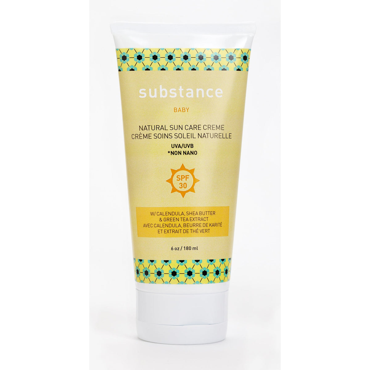 Substance Natural Sun Care Creme SPF 30, Zinc Oxide Mineral Sunscreen for Babies and the Whole Family, Unscented or Lightly Scented, 180ml - Lightly Scented with Essential Oils
