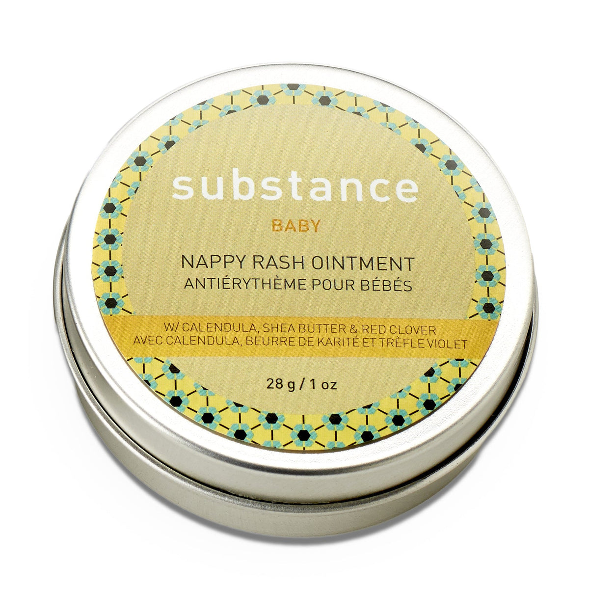 Substance Nappy Rash Ointment, Zinc-Free Herbal Barrier Balm for Baby's Nappy Area with Shea Butter and Calendula, 28g Travel or 113g - 28g Travel