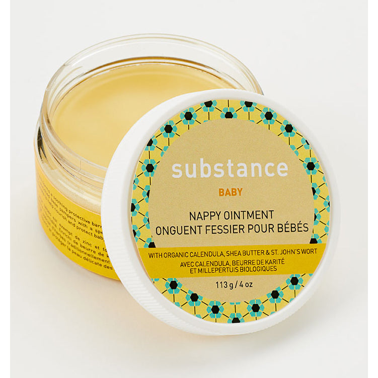 Substance Nappy Rash Ointment, Zinc-Free Herbal Barrier Balm for Baby's Nappy Area with Shea Butter and Calendula, 28g Travel or 113g - 113g