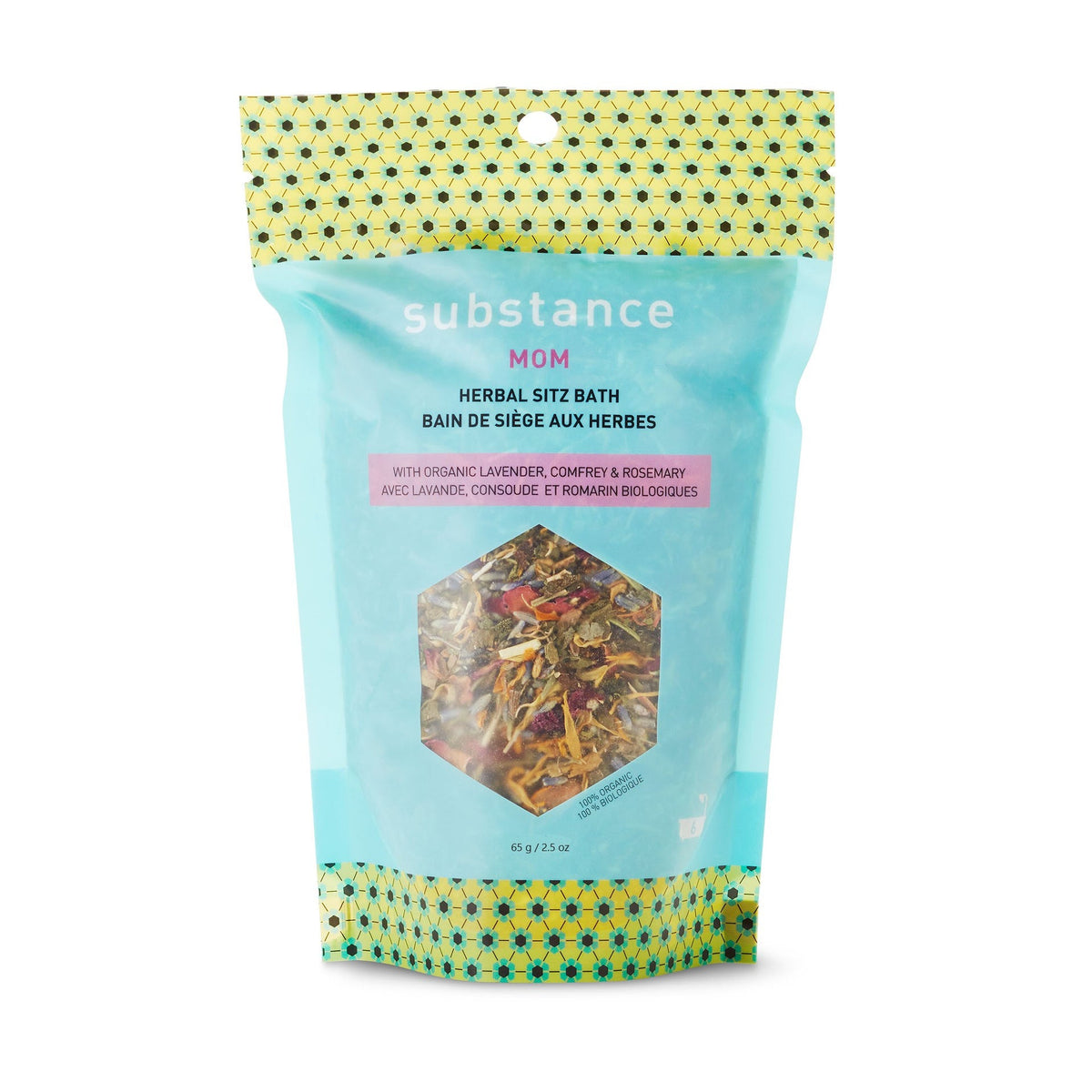 Substance Herbal Sitz Bath, Postpartum Herbal Soak with Calendula, Comfrey, Lavender and Yarrow for New Moms, 65g