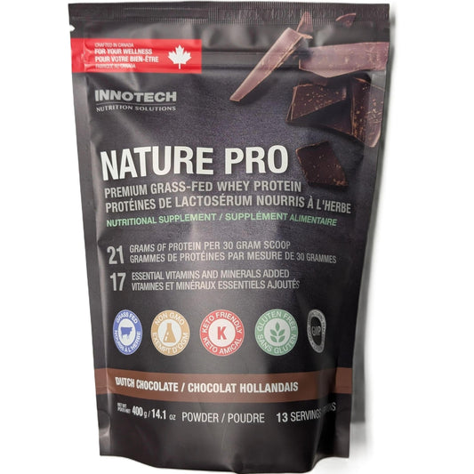 Ducth Chocolate Flavour, 400g | Innotech Nature Pro Premium Grass-Fed Whey Protein Powder