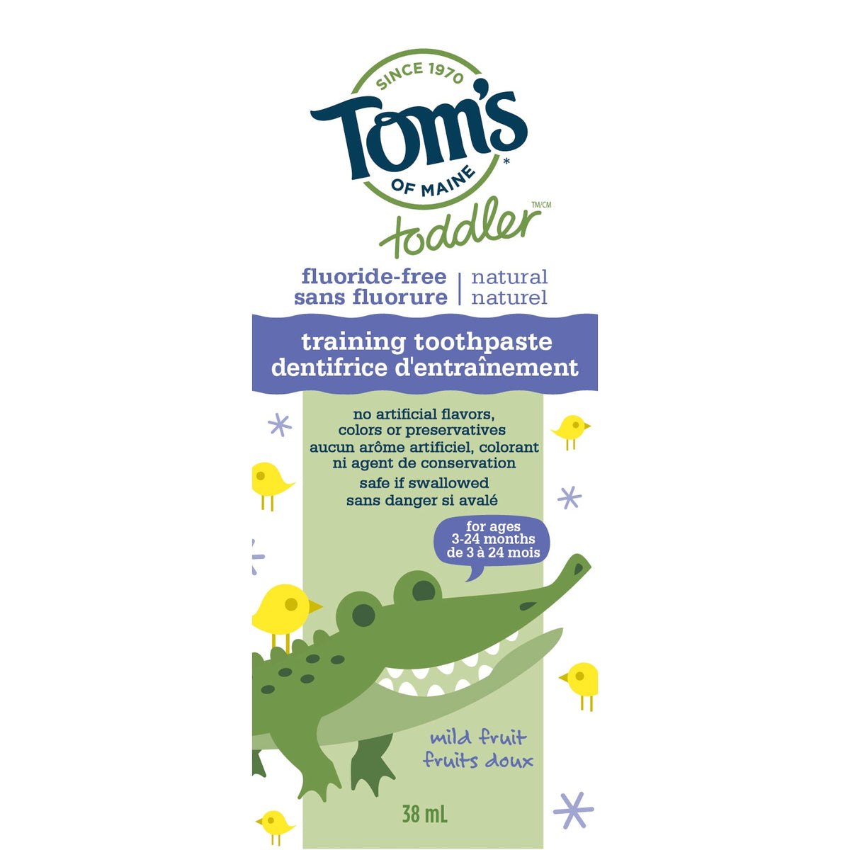Tom's of Maine Toddler Training Toothpaste, Fluoride-Free, Mild Fruit Gel, 38ml