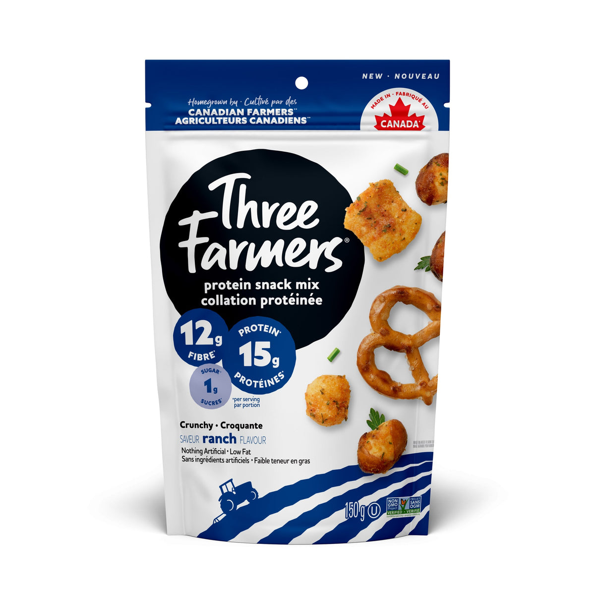 Three Farmers Protein Snack Mix, Case of 5 x 150g - Ranch