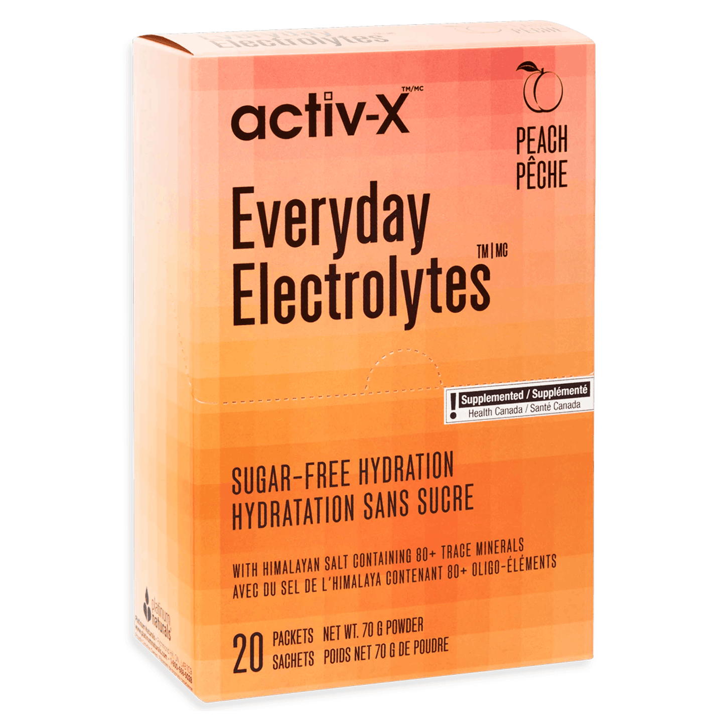 20 Packets Peach | Platinum Naturals Activ-X Everyday Electrolytes
