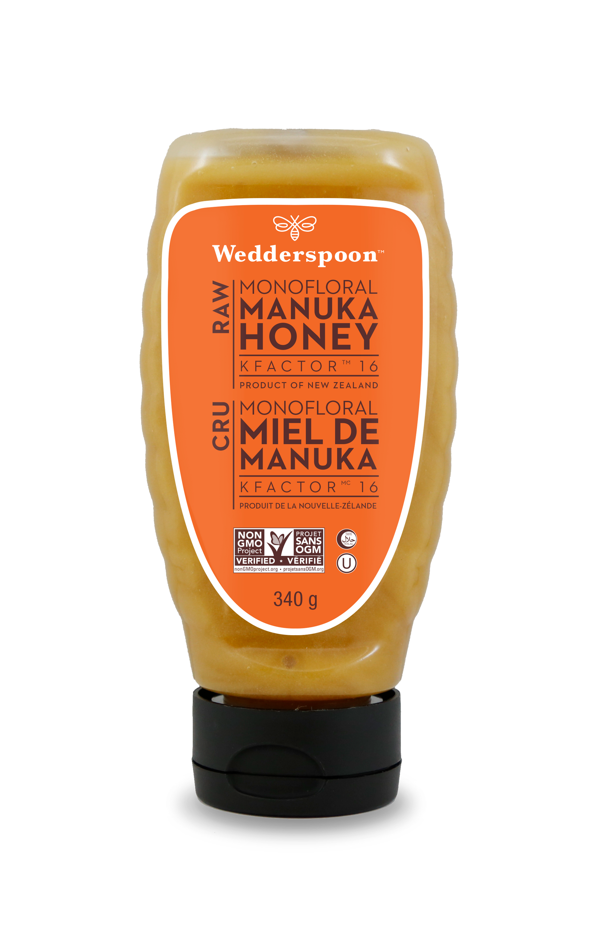 Wedderspoon Monofloral Manuka Honey KFactor 16 340g