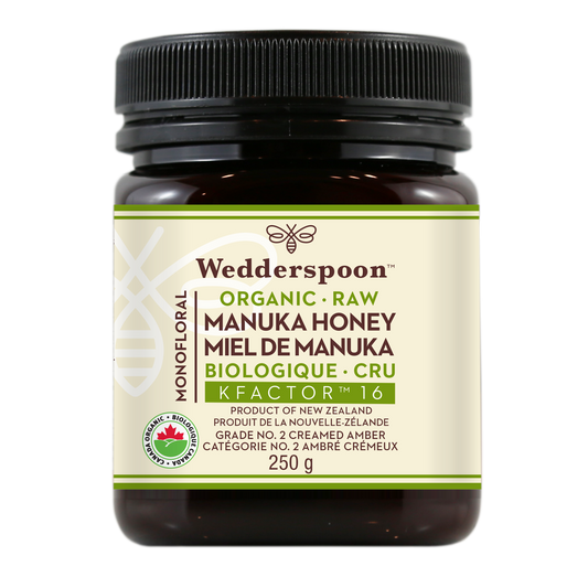 Wedderspoon Organic Raw Manuka Honey KFactor 16 250g