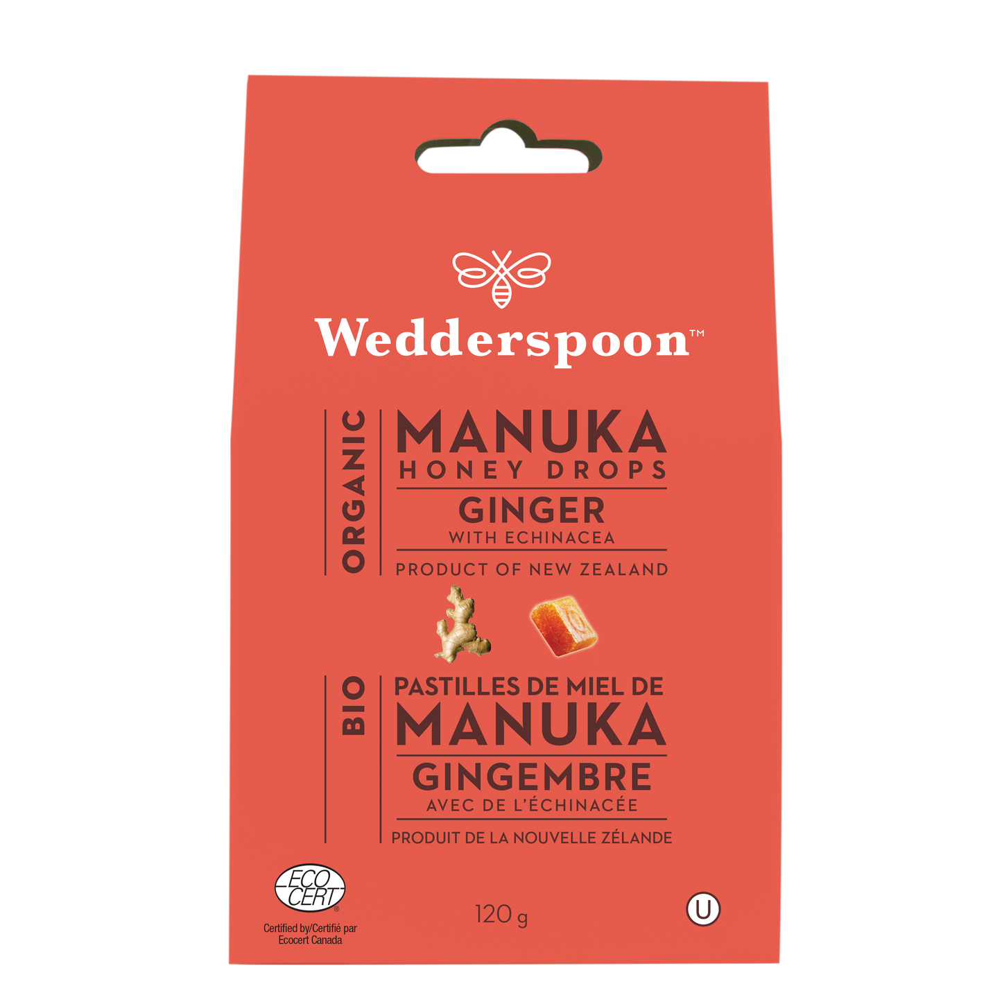 Wedderspoon Organic Manuka Honey Drops Ginger