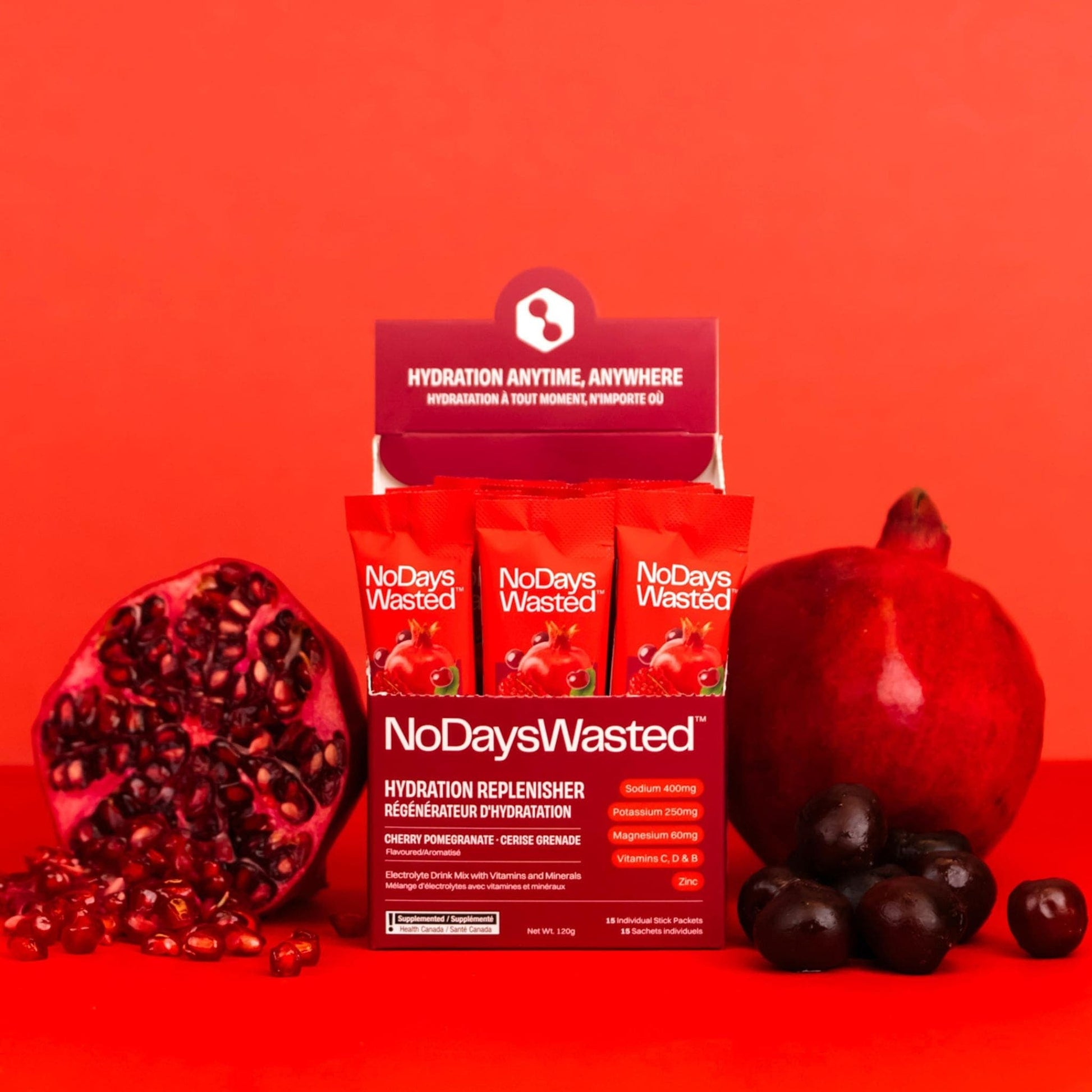 Cherry Pomegranate | No Days Wasted Hydration Replenisher // cherry pomegranate flavour