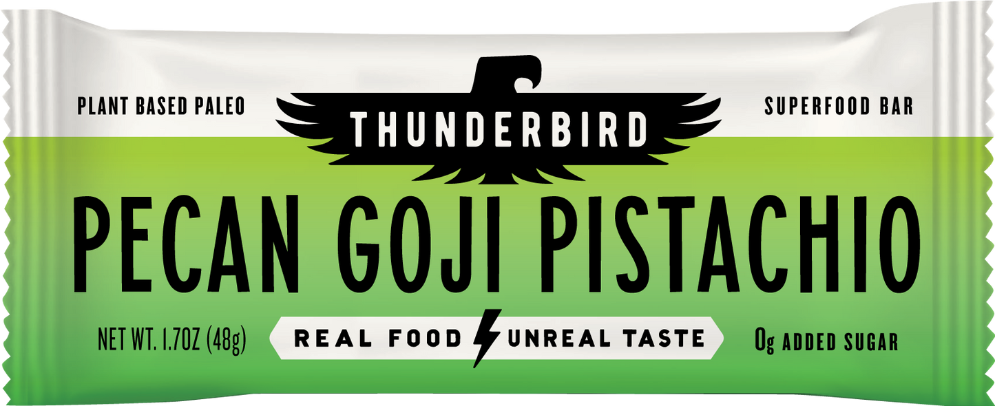 Thunderbird Real Food Bar Pecan Goji Pistachio box of 12