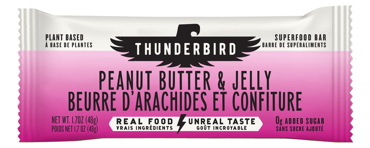 Thunderbird Real Food Bar Peanut Butter & Jelly box of 12
