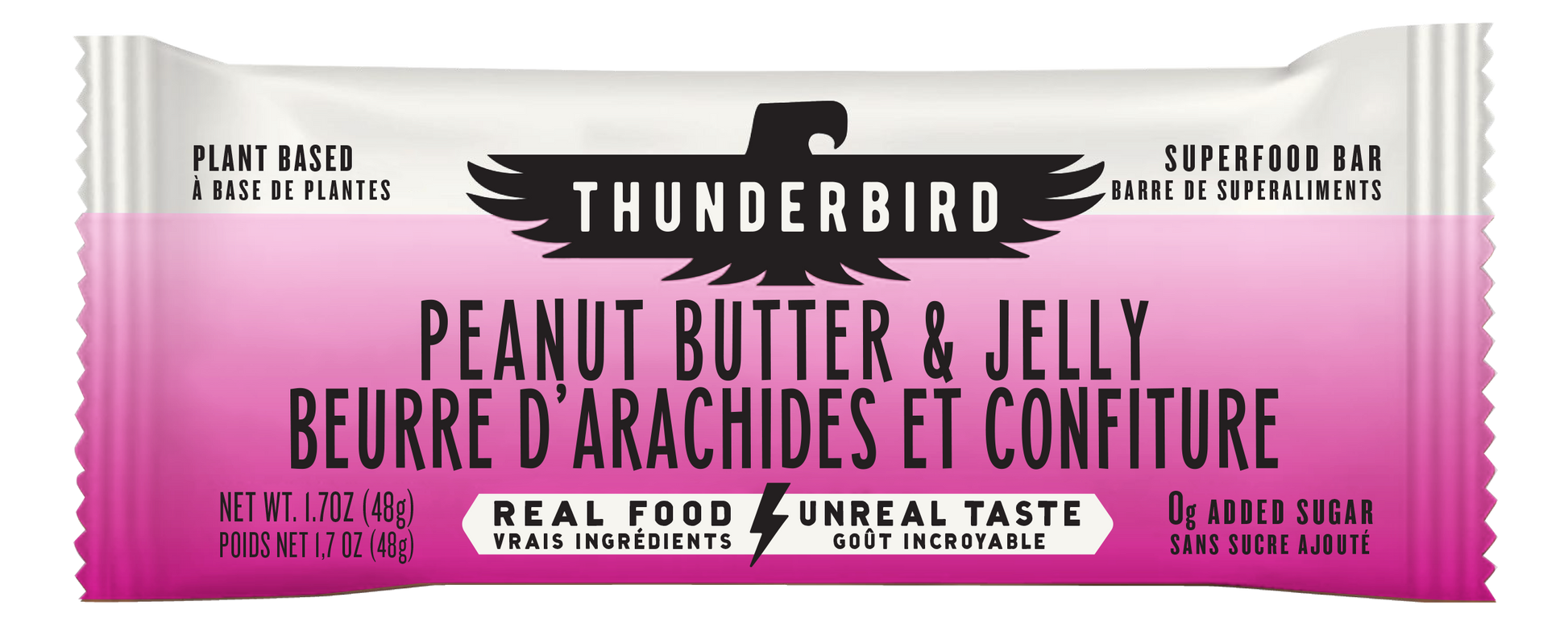 Thunderbird Real Food Bar Peanut Butter & Jelly box of 12