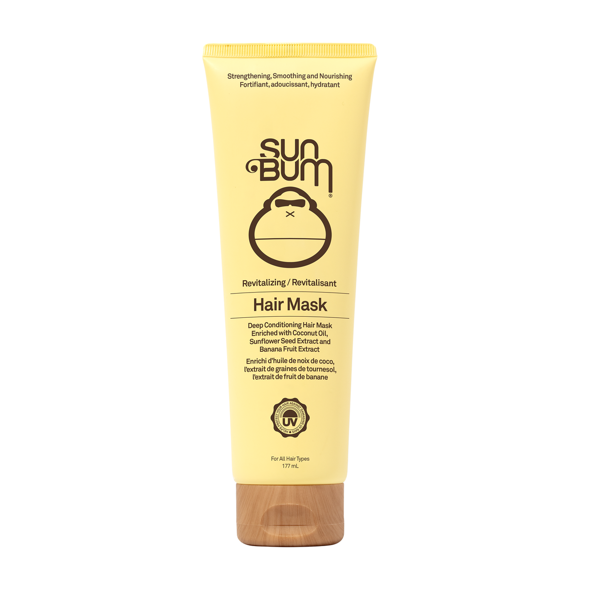 Sun Bum Revitalizing Hair Mask with Coconut Oil, Banana and Sunflower, Deep Conditioning Treatment, 177ml