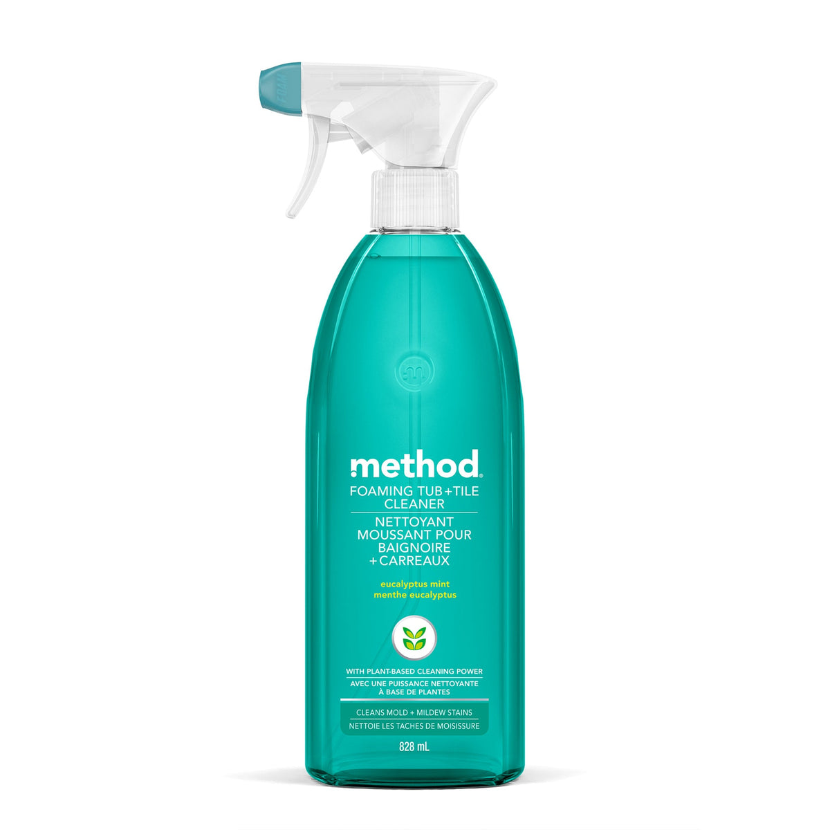 Method Foaming Tub + Tile Cleaner, Bleach-Free, Eucalyptus Mint, 828 ml
