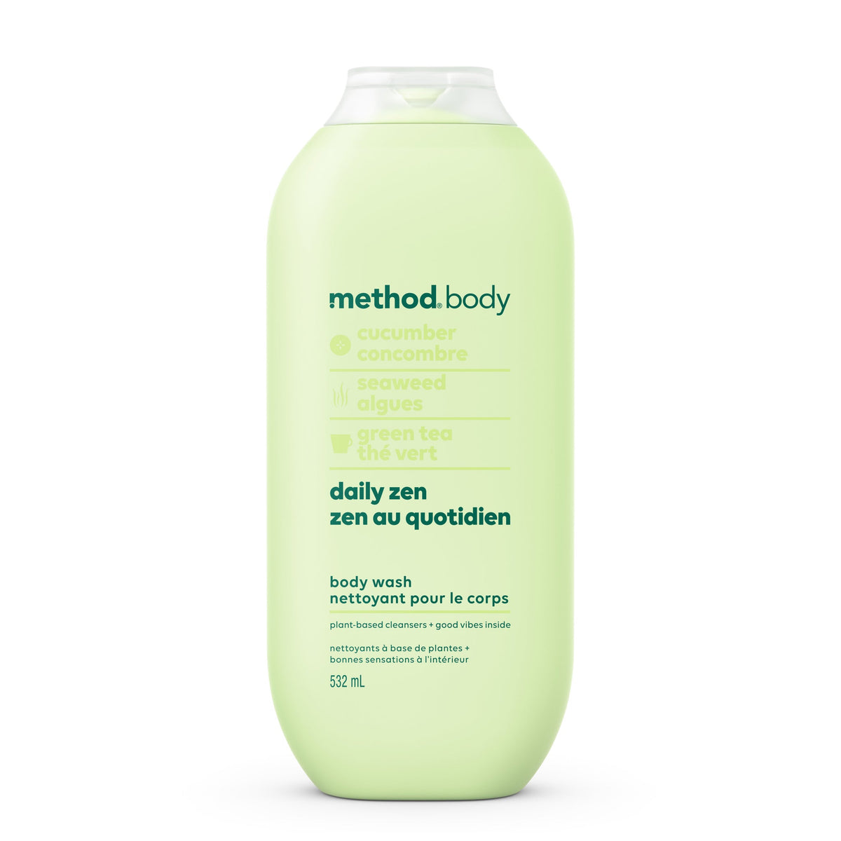 Method Body Wash, Plant-Based Cleansers, 6 Scents - Daily Zen / 532 ml