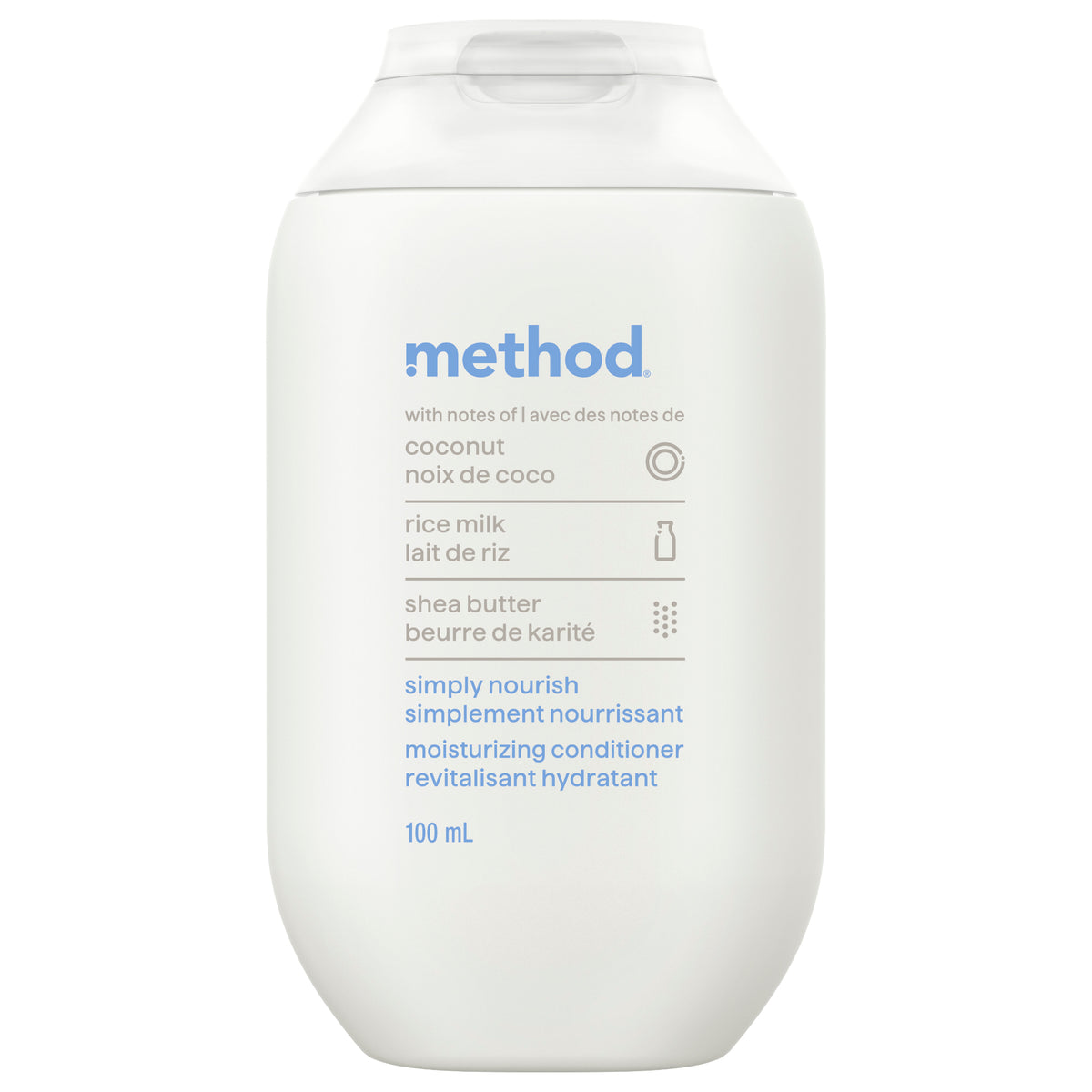 Method Conditioner, Silicone-Free, Color-Safe, 399 ml, 4 Scents - Simply Nourish / 100 ml Travel Size