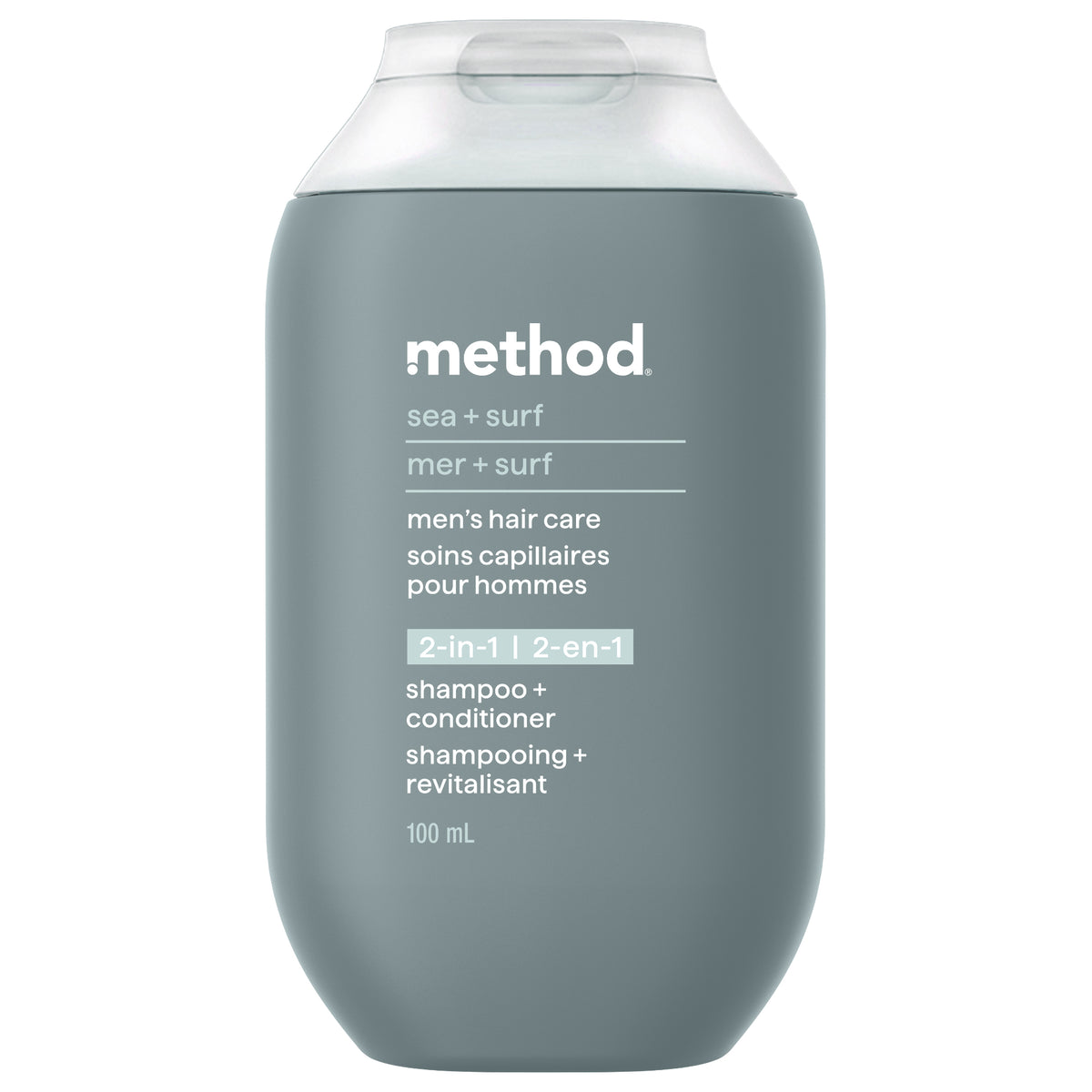Method Men's 2-in-1 Shampoo + Conditioner with Argan and Jojoba, 414 ml - Sea + Surf / 100 ml Travel Size