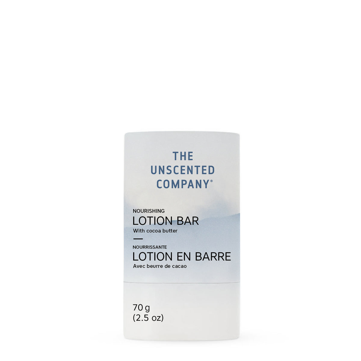 The Unscented Company Lotion Bar, Solid Fragrance-Free Moisturizer with Cocoa Butter, Packaging-Light Body Bar, Made in Canada, 70g