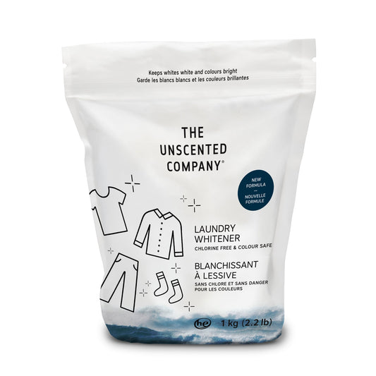 The Unscented Company Natural Laundry Whitener, Fragrance-Free Oxygen Whitener with Sodium Percarbonate, Made in Canada, 1kg