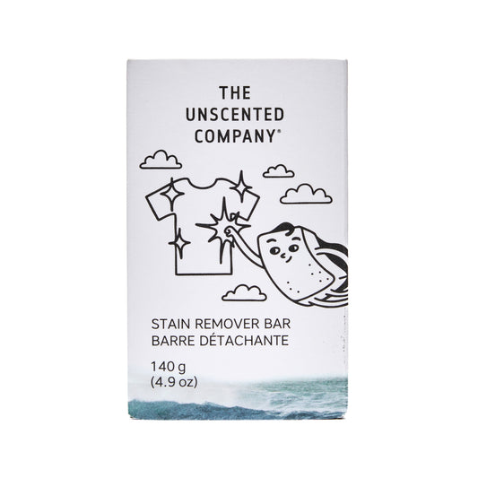 The Unscented Company Stain Remover Bar, Fragrance-Free Laundry Pre-Treat Soap Bar for Spots and Stains, Made in Canada, 140g