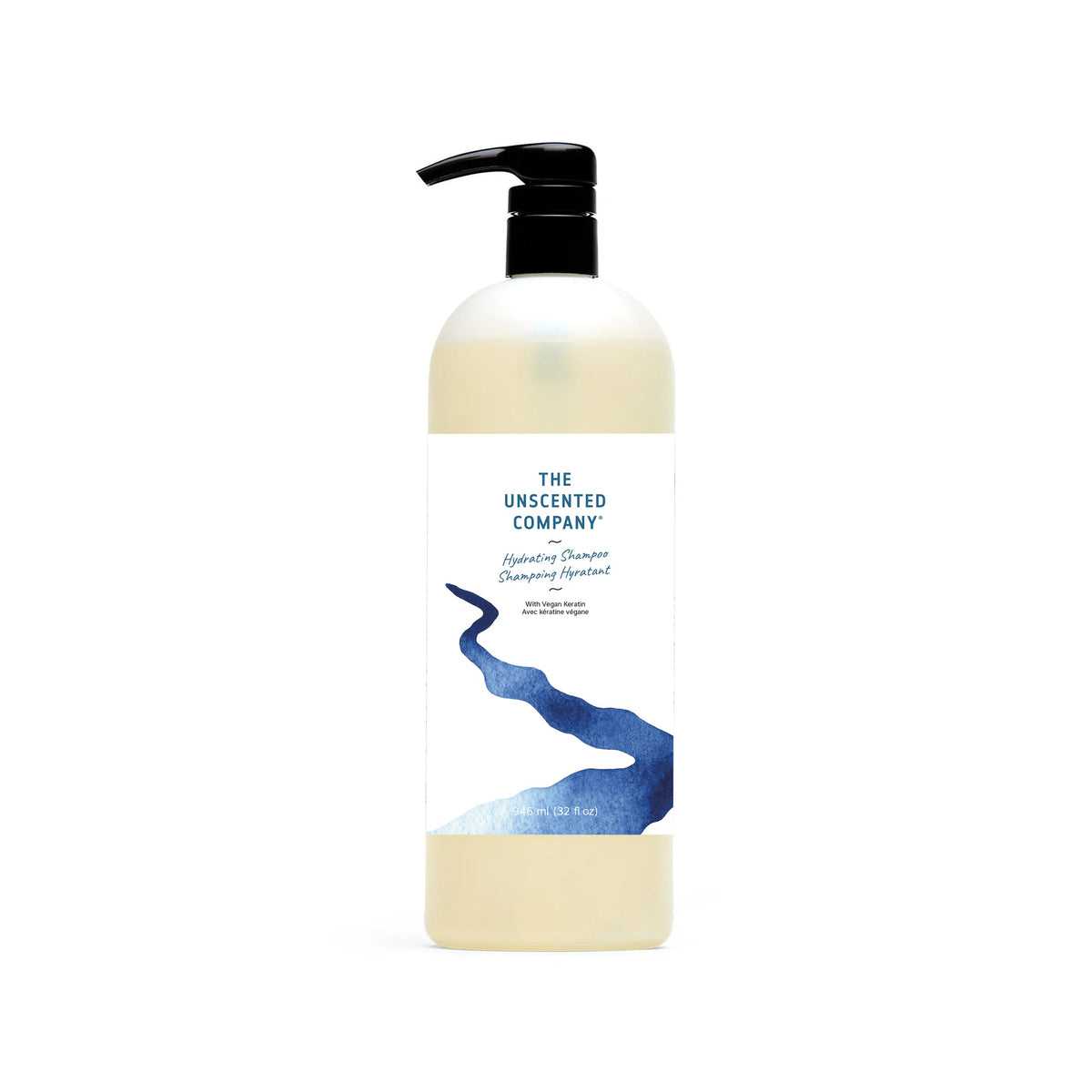 The Unscented Company Hydrating Shampoo, Fragrance-Free and Dye-Free Everyday Shampoo with Plant Proteins, Made in Canada, 946ml