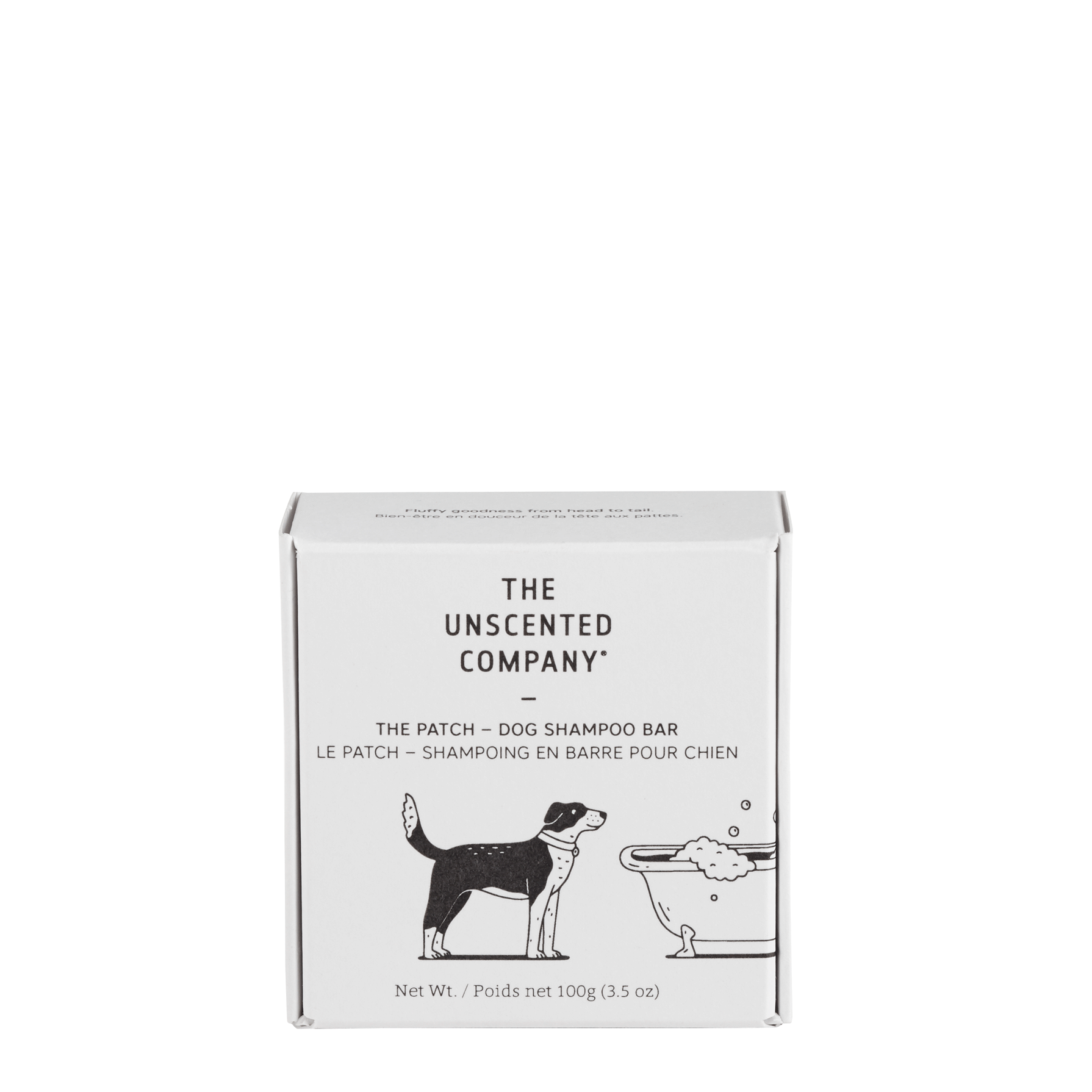 The Unscented Company The Patch Dog Shampoo Bar, Fragrance-Free Solid Dog Shampoo with Babassu and Hemp Oils, Made in Canada, 100g