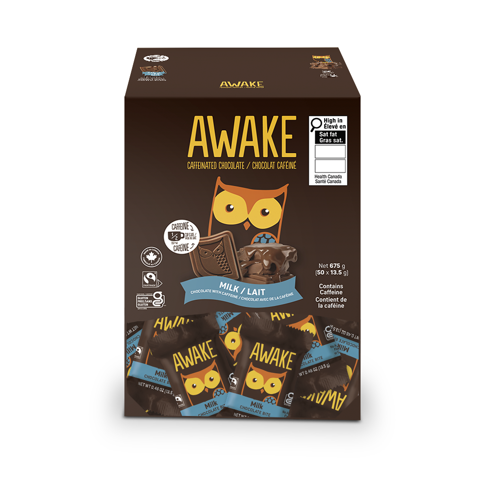 AWAKE Chocolate Caffeinated Bites Singles - Milk Chocolate
