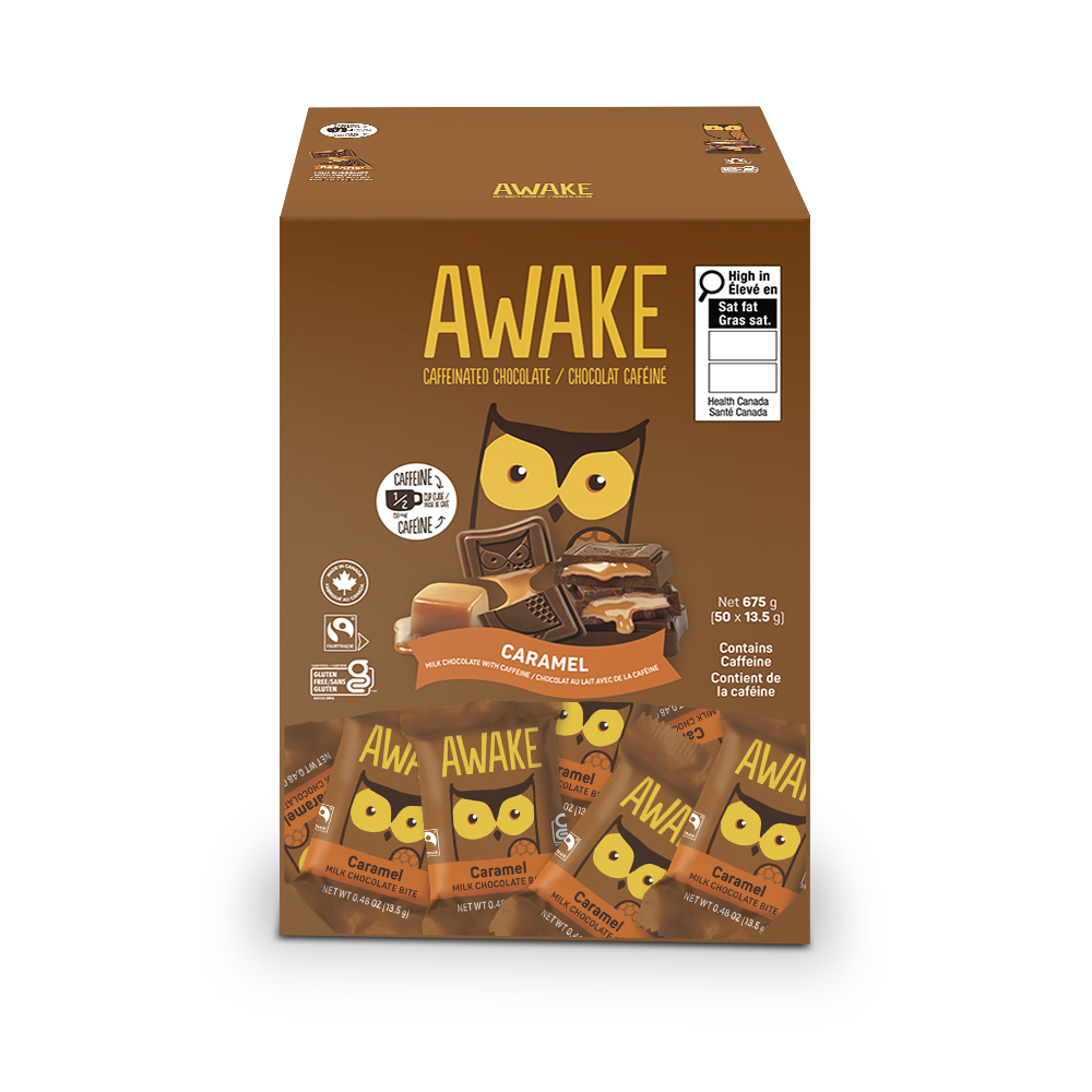 AWAKE Chocolate Caffeinated Bites Singles - Caramel Milk Chocolate