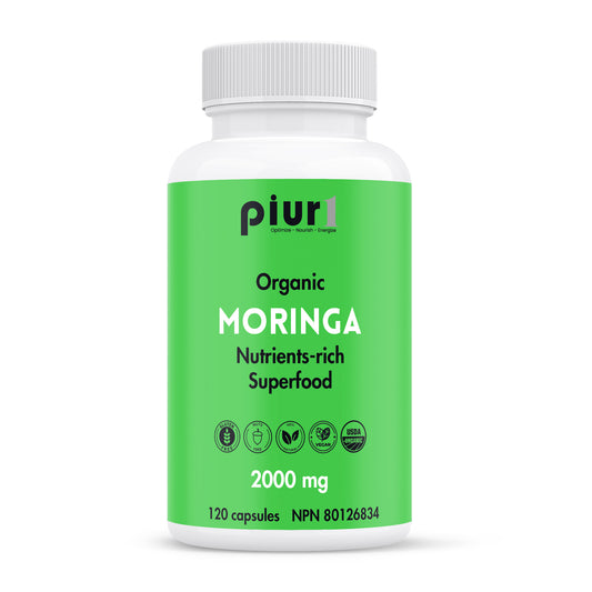 120 Vegetable Capsules | Piur1 Organic Moringa Capsules 120 Vegetable Capsules
