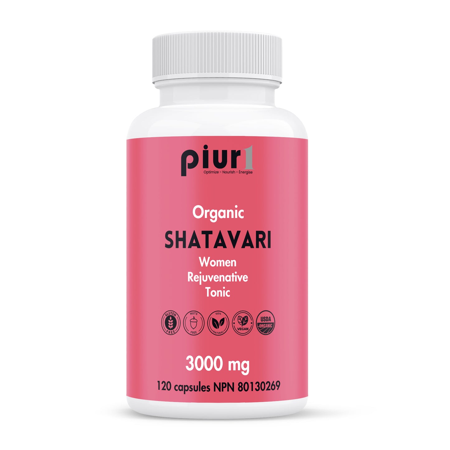 120 Vegetable Capsules | Piur1 Organic Shatavari Capsules 120 Vegetable Capsules