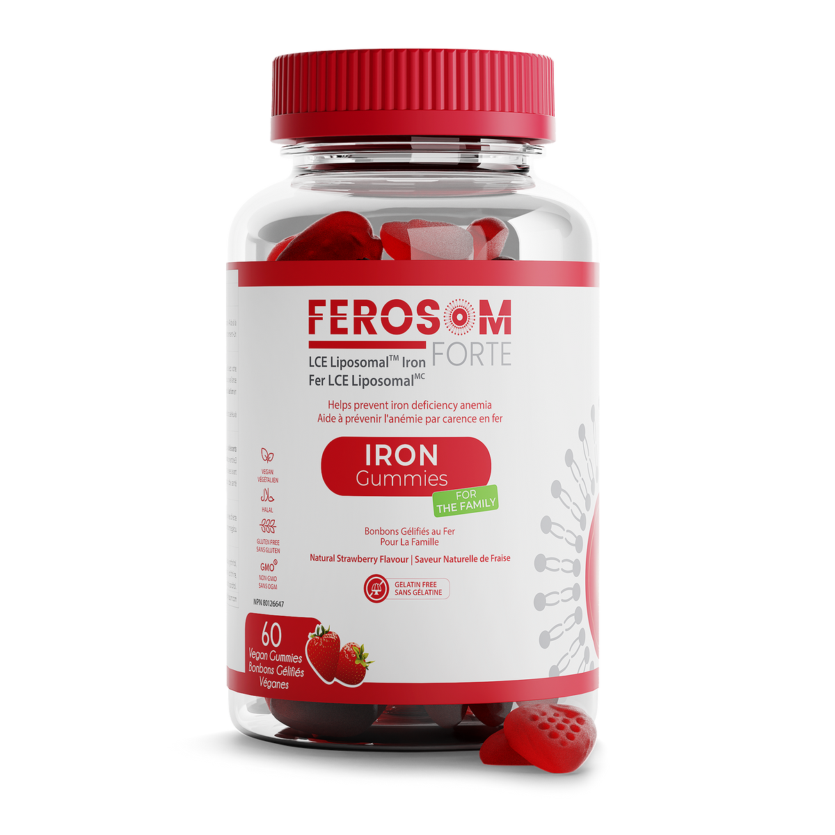 Ferosom Forte LCE Liposomal Iron Gummies, 60 Gummies