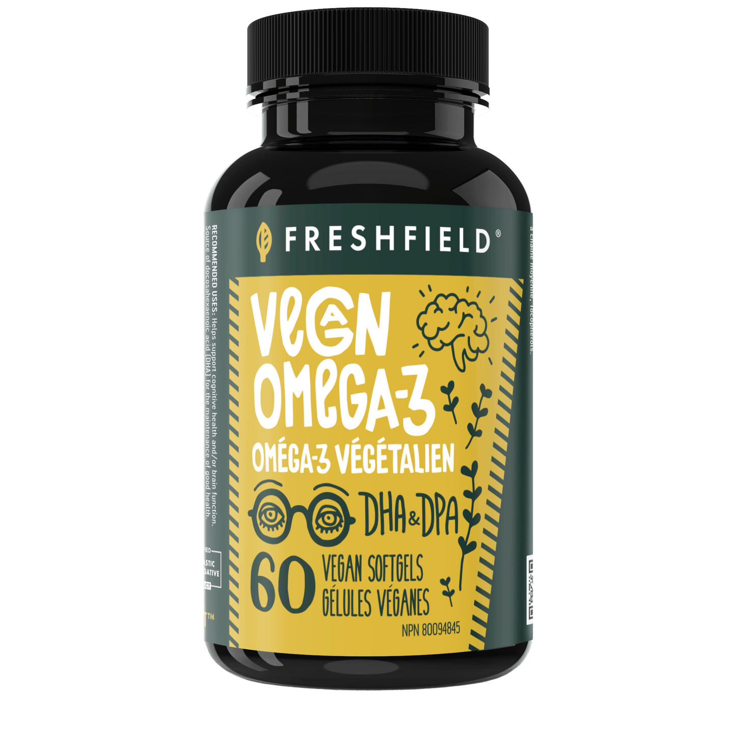 Freshfield Vegan Omega-3 DHA and DPA 60 Vegetable Capsules
