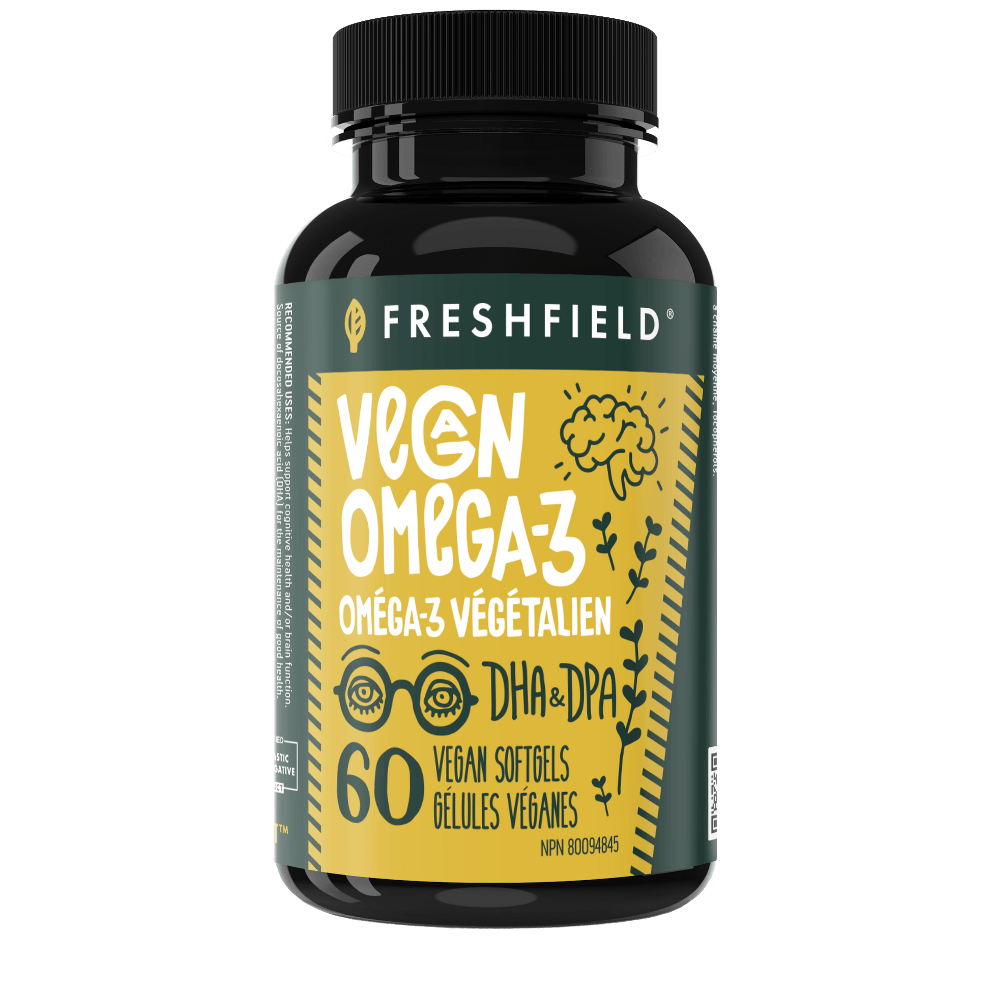 Freshfield Vegan Omega-3 DHA and DPA 60 Vegetable Capsules